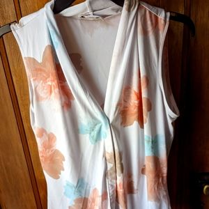 Calvin Klein Floral Sleeveless Blouse Small